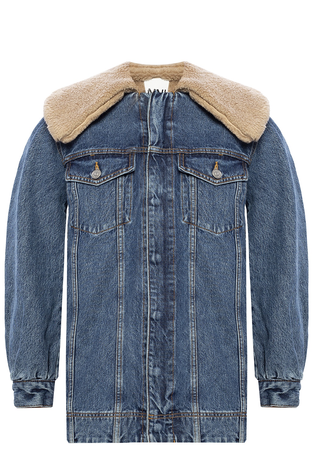 美品 MOUTON LAYERED JACKET DENIM